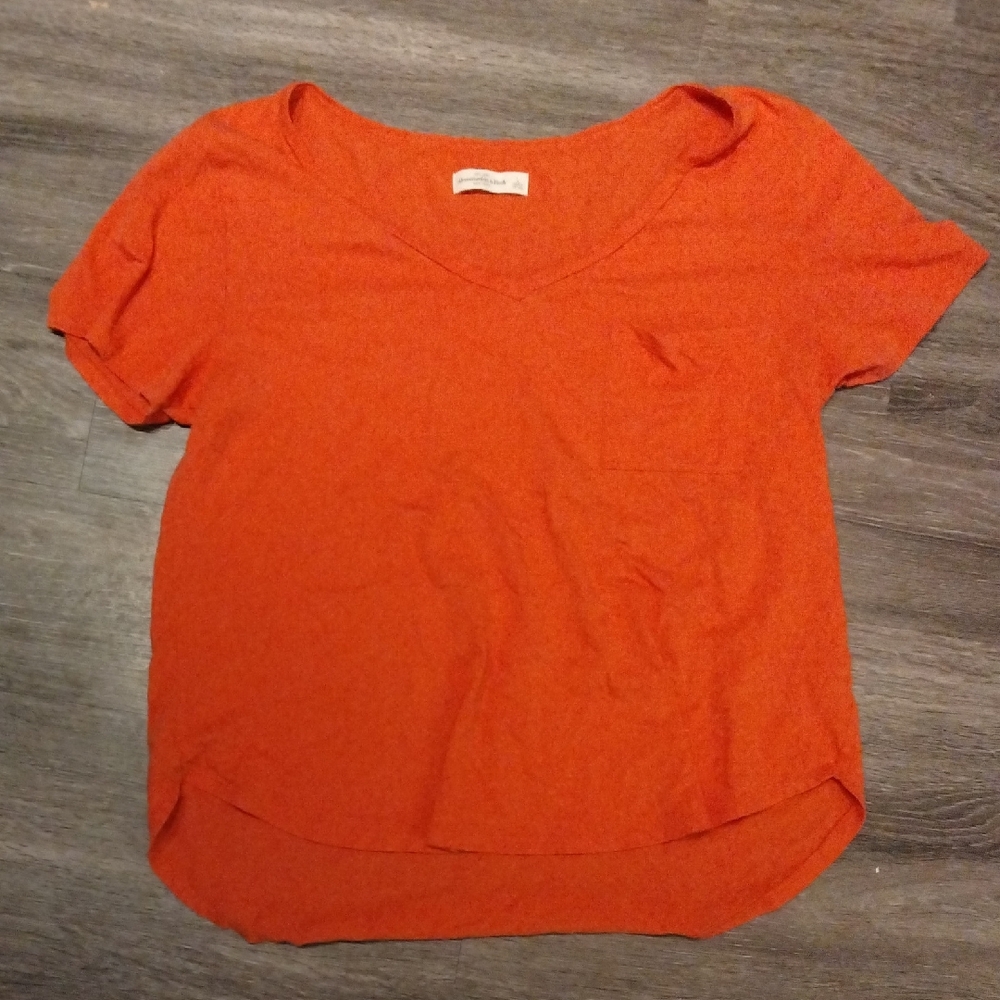 ABERCROMBIE & FITCH- Orange Pocket Teeshirt Size L